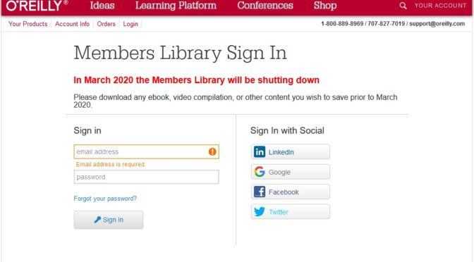 In March 2020 the Members Library will be shutting down